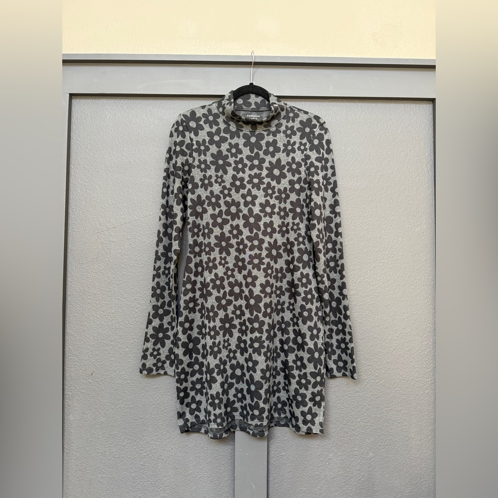 American Eagle Outfitters Black Floral Long Sleeve Dress